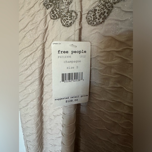 NWT Free People F601Z996 Champagne Bringing Sexy Back Stretch Knit Dress - Picture 6 of 6